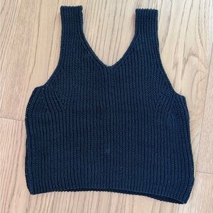 Elegant Black Knit Tank Top